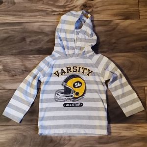Gray Striped Lightweight Hoodie. Size 24 months
